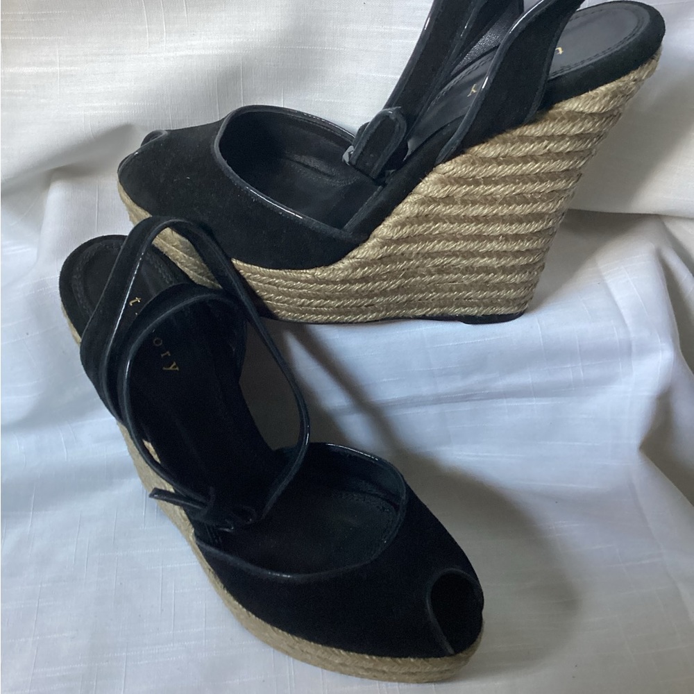 ♦️ THEORY espadrille sandals 9.5 platform wedge heels $300 Rtl